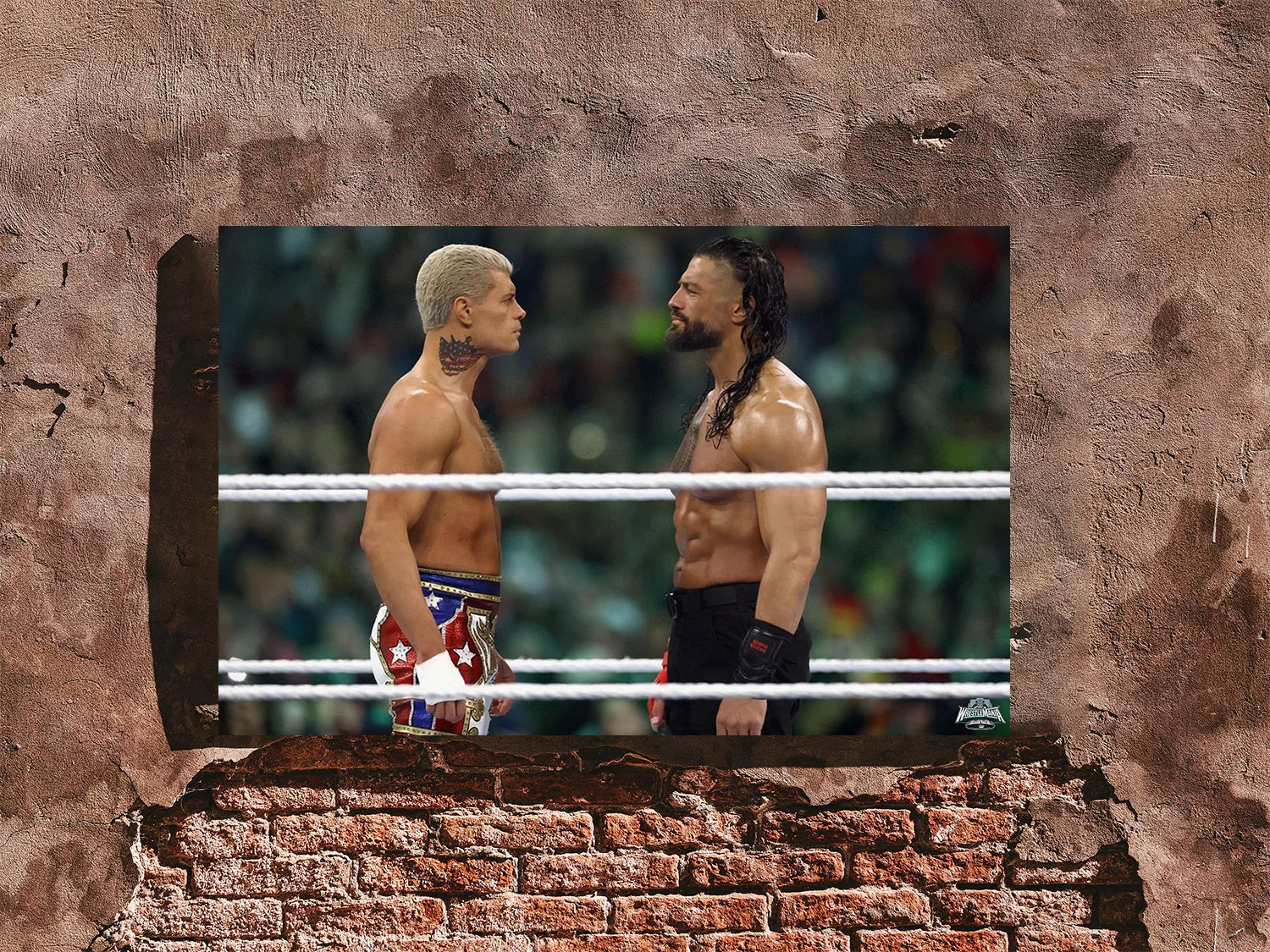 Wrestlemania 40 Cody Rhodes And Roman Reigns Staredown Poster Print | Wrestleman, изображение 4
