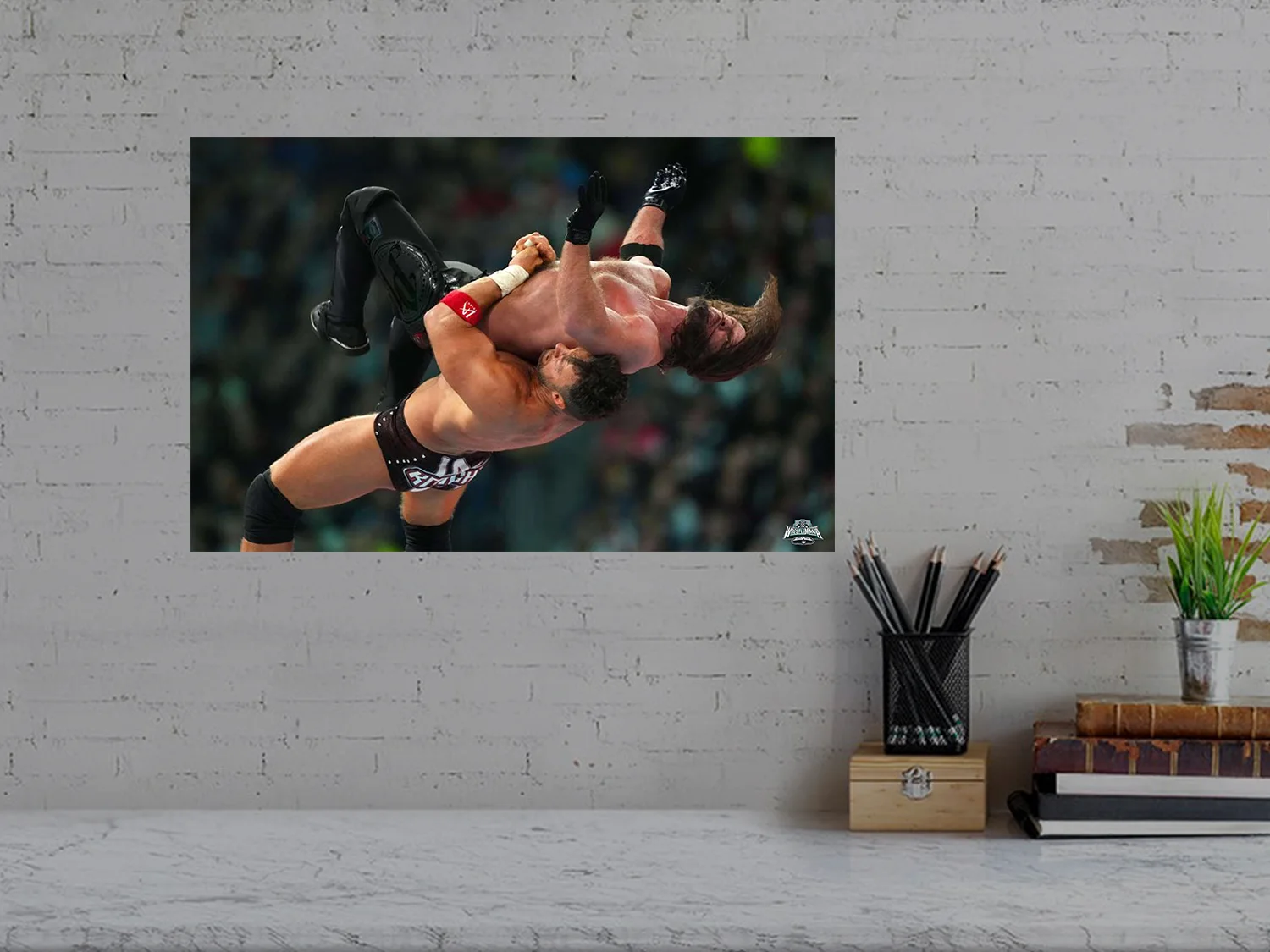 LA Knight Suplexes AJ Styles Off The Turnbuckle Wrestlemania 40Poster | Premium, изображение 3