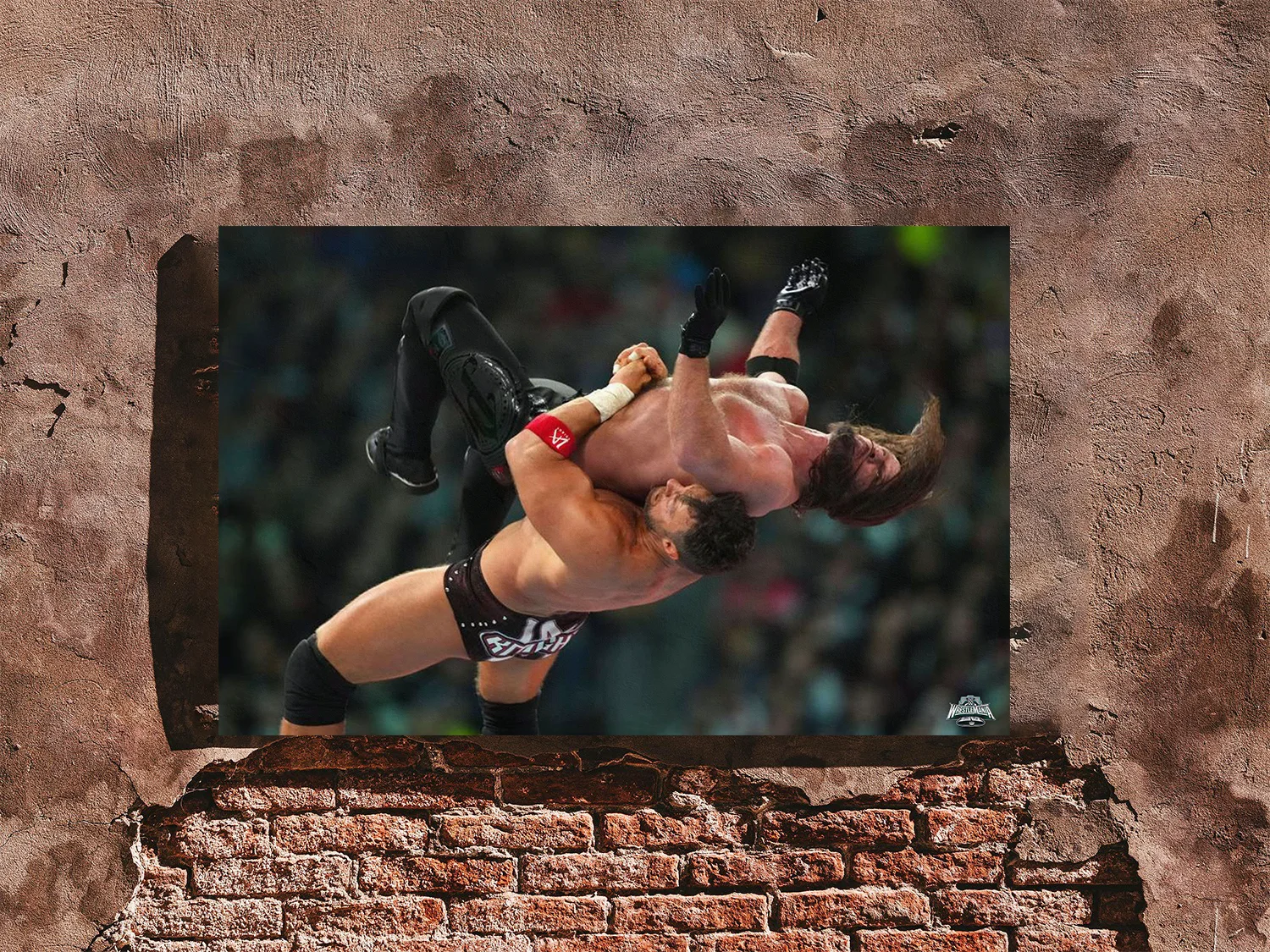LA Knight Suplexes AJ Styles Off The Turnbuckle Wrestlemania 40Poster | Premium, изображение 4