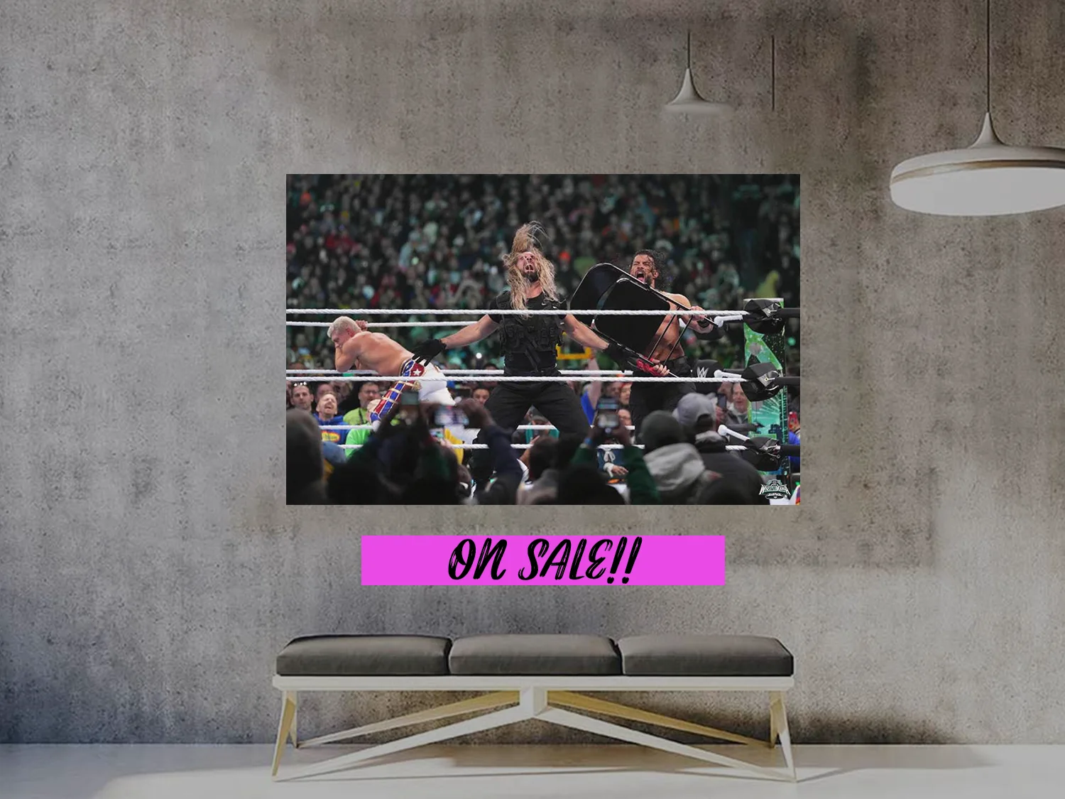 Roman Rigns Takes Steel Revenge on Seth Rollins Poster | Wrestlemania 40 Memorab, изображение 2