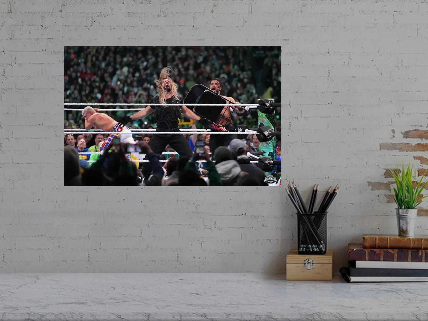 Roman Rigns Takes Steel Revenge on Seth Rollins Poster | Wrestlemania 40 Memorab, изображение 3