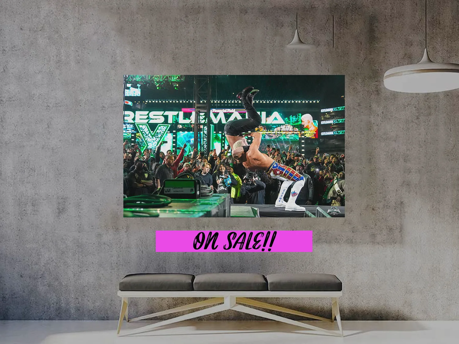 Cody Rhodes Suplexes Roman Reigns Through Announce Table Poster | Wrestlemania 4, изображение 2