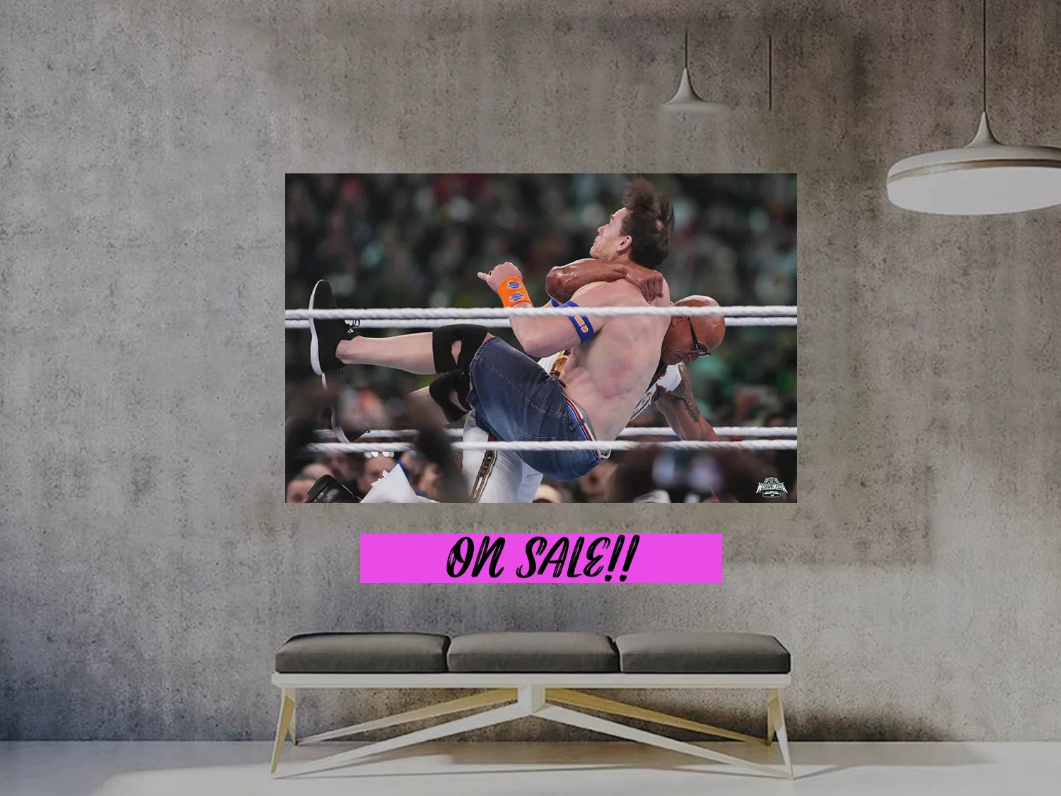 The Rock Gives John Cena The Rock Bottom | Wrestlemania 40 Poster | WWE Wrestlin, изображение 2
