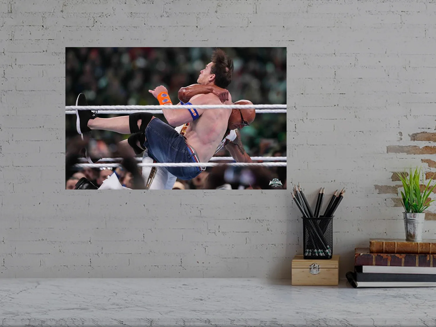 The Rock Gives John Cena The Rock Bottom | Wrestlemania 40 Poster | WWE Wrestlin, изображение 3