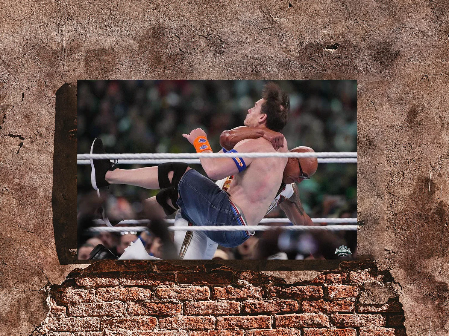 The Rock Gives John Cena The Rock Bottom | Wrestlemania 40 Poster | WWE Wrestlin, изображение 4