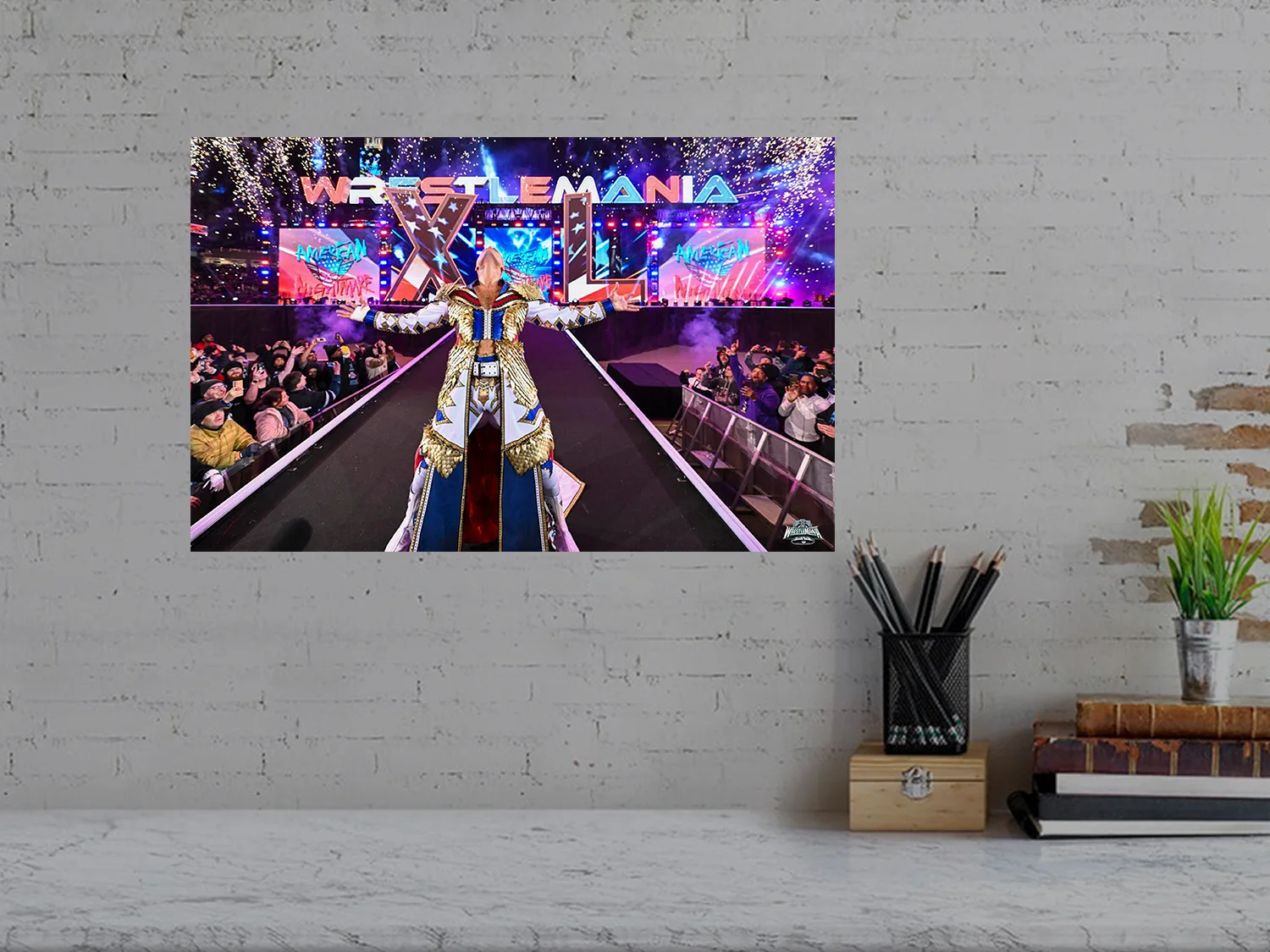 Cody Rhodes Entrance with Fireworks Wrestlemania 40 Poster | Premium Gloss | Hom, изображение 3