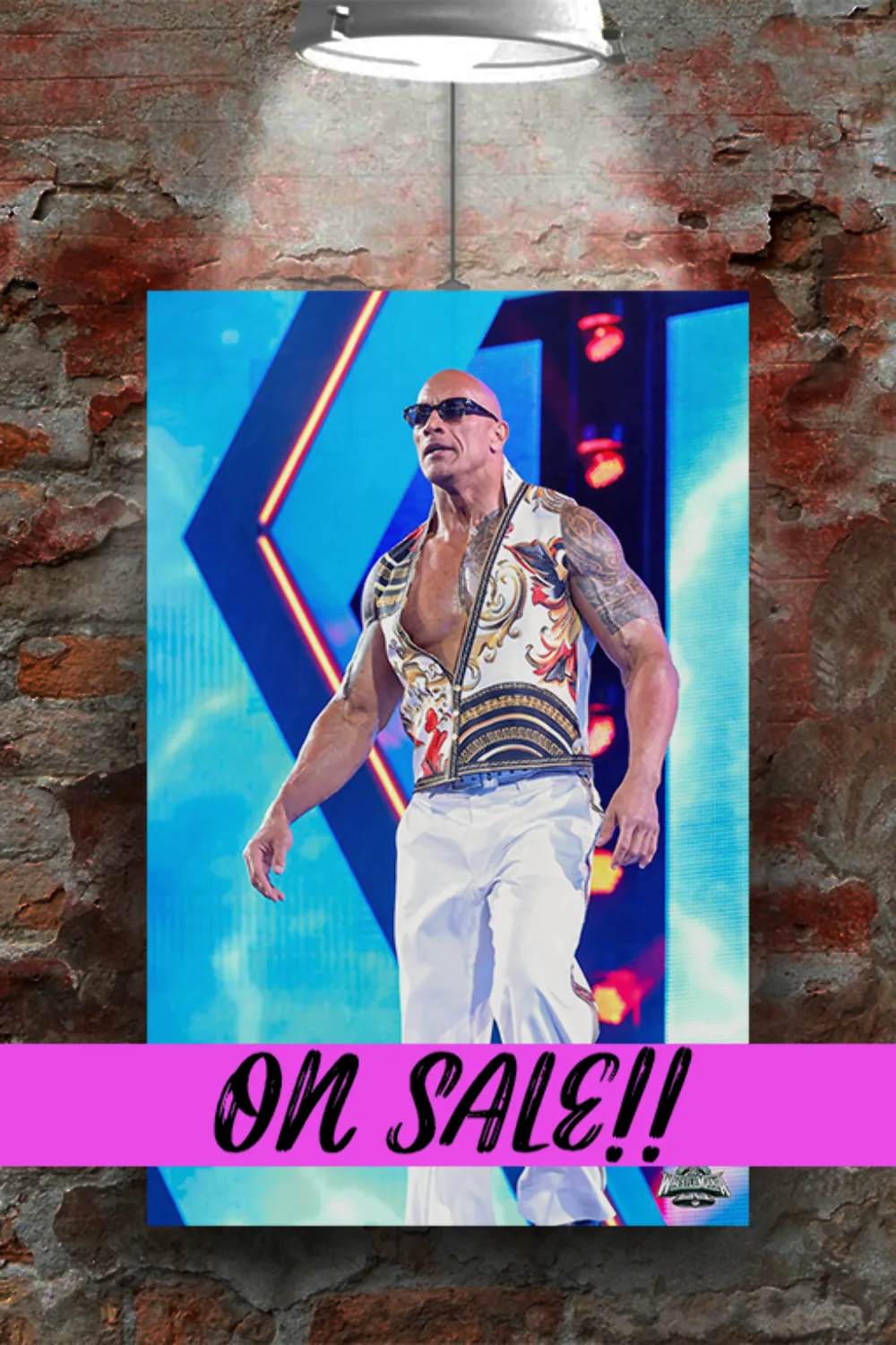 WWE Wrestlemania 40 The Rocks Entrance Gloss Poster | Wrestlemania 40 Design | P, изображение 2