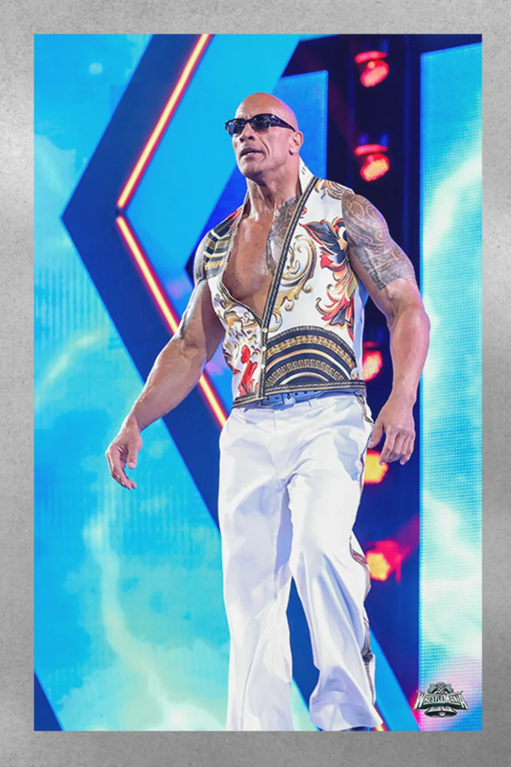 WWE Wrestlemania 40 The Rocks Entrance Gloss Poster | Wrestlemania 40 Design | P, изображение 3