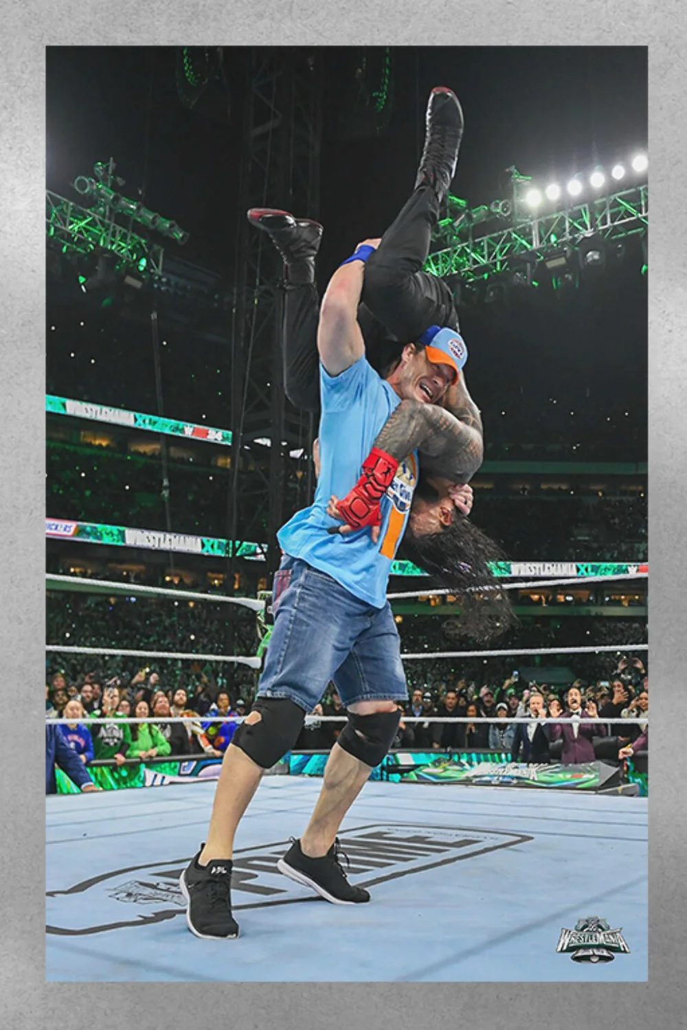 WWE Wrestlemania 40 John Cena Roman Reigns Attitude Adjustment Gloss Poster | Wr, изображение 3