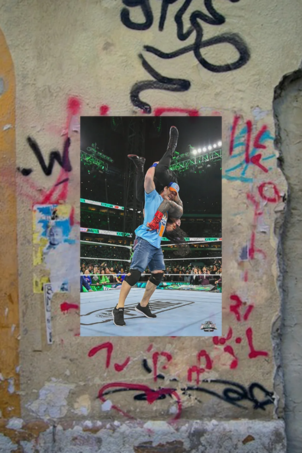 WWE Wrestlemania 40 John Cena Roman Reigns Attitude Adjustment Gloss Poster | Wr, изображение 4