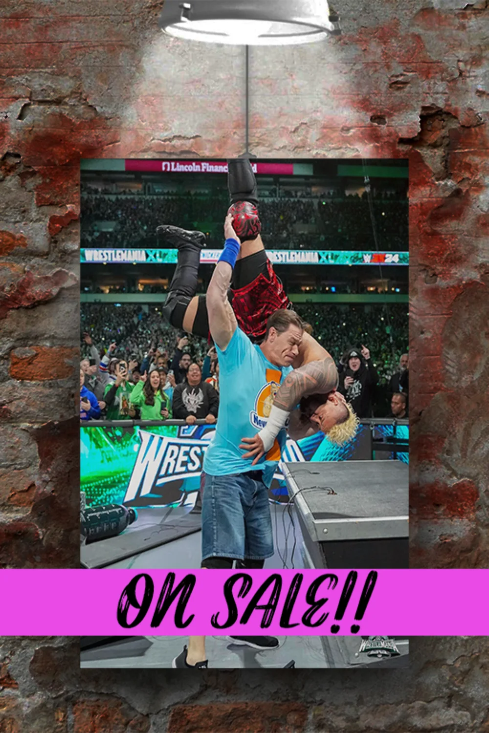 WWE Wrestlemania 40 John Cena and Solo Sikoa Attitude Adjustment through the ann, image 2