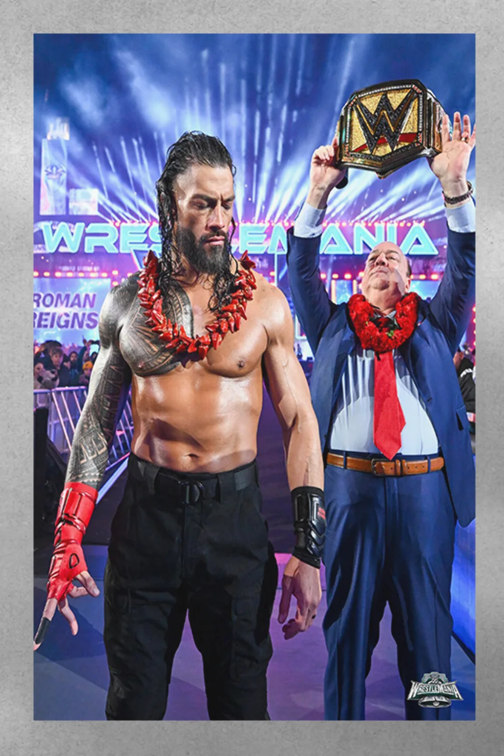 WWE Wrestlemania 40 Roman Reigns Tribal Chief Entrance Gloss Poster | Wrestleman, изображение 3
