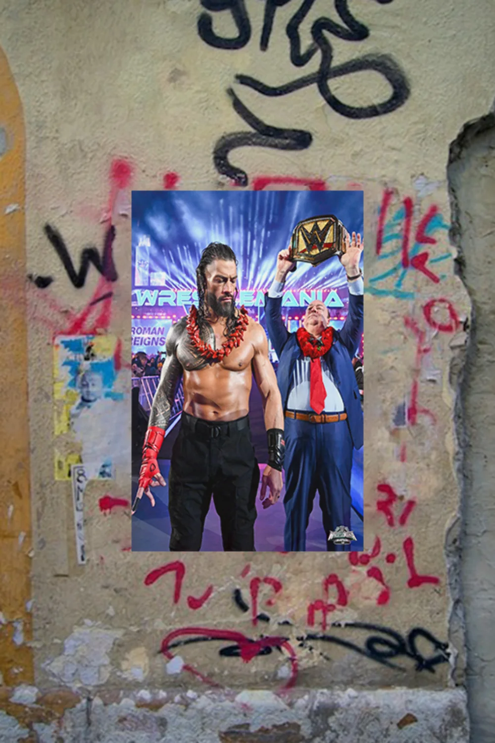 WWE Wrestlemania 40 Roman Reigns Tribal Chief Entrance Gloss Poster | Wrestleman, изображение 4