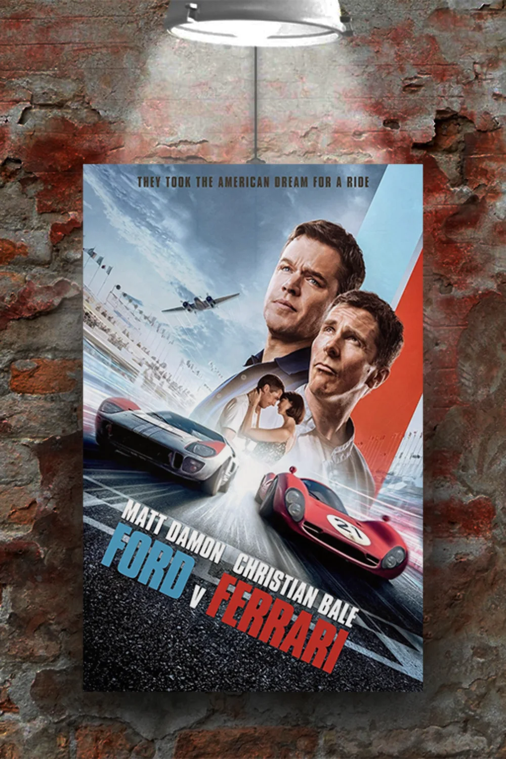 Ford V Ferrari Matt Damon Christian Bale Premium Gloss Poster | Film Memorabilia, изображение 2