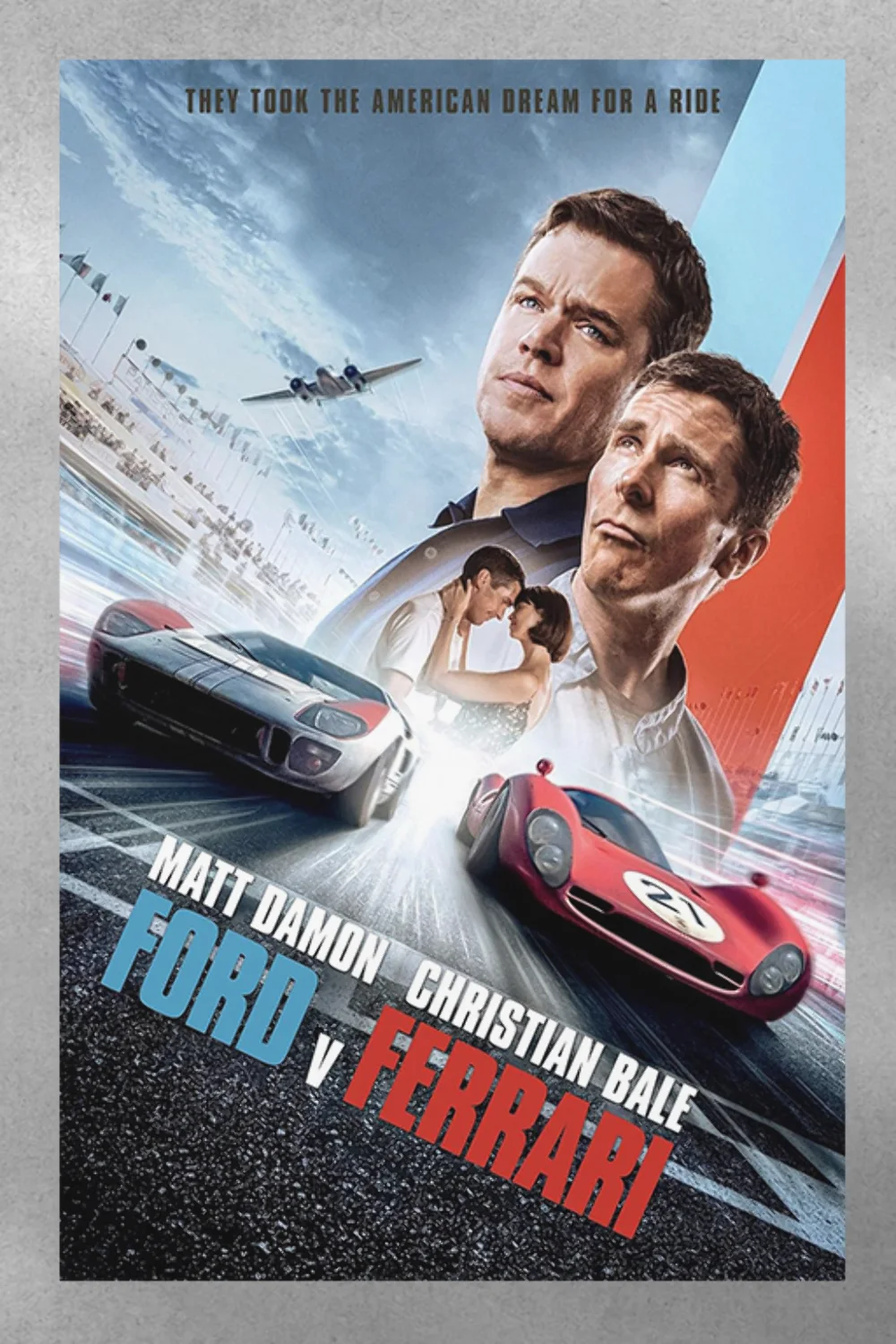 Ford V Ferrari Matt Damon Christian Bale Premium Gloss Poster | Film Memorabilia, изображение 3