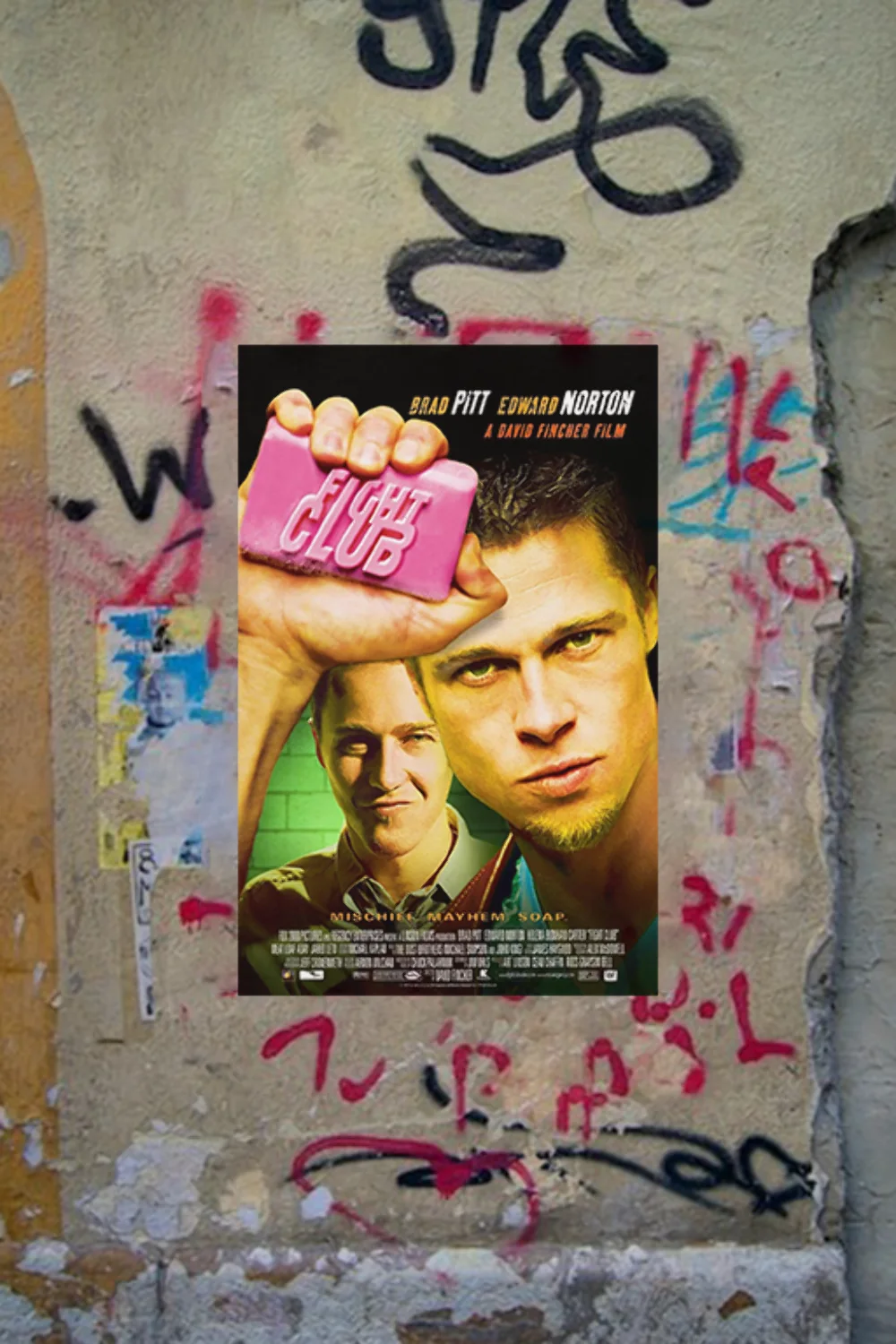 Fight Club Edward Norton Brad Pitt Premium Gloss Poster | Film Design | Cult Cla, изображение 4