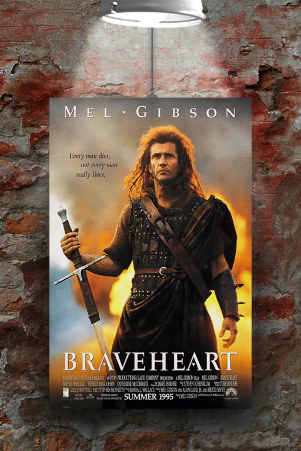 Braveheart Mel Gibson Gloss Poster Print | Film Memorabilia Classic Wall Art Dec, изображение 2
