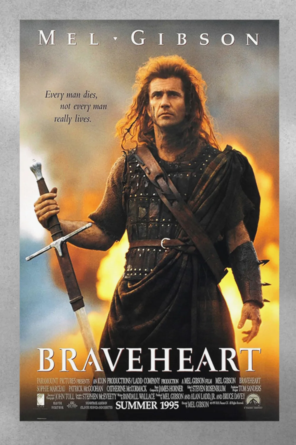 Braveheart Mel Gibson Gloss Poster Print | Film Memorabilia Classic Wall Art Dec, изображение 3