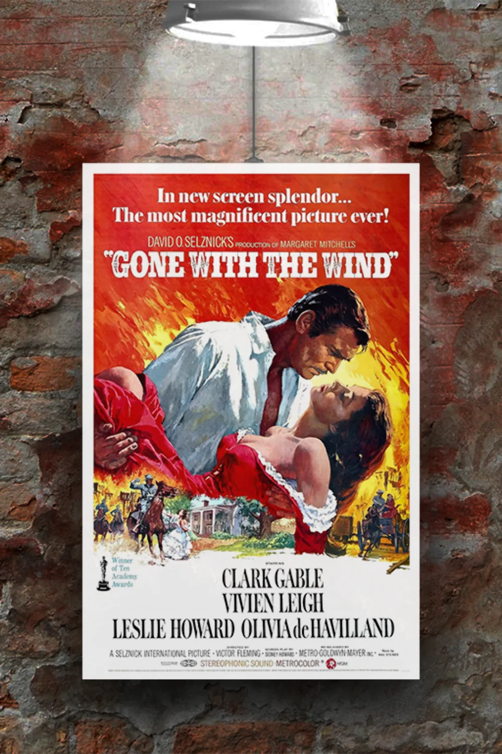 Gone with the Wind Vivien Leigh Clark Gable Poster Print | Classic Film Wall Art, изображение 2