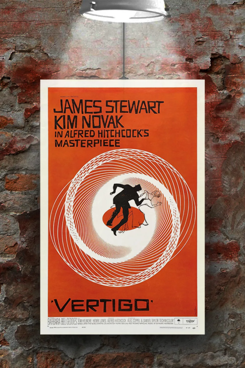 Vertigo Film Poster James Stewart Kim Novak Hitchcock Classic | Movie Memorabili, изображение 2
