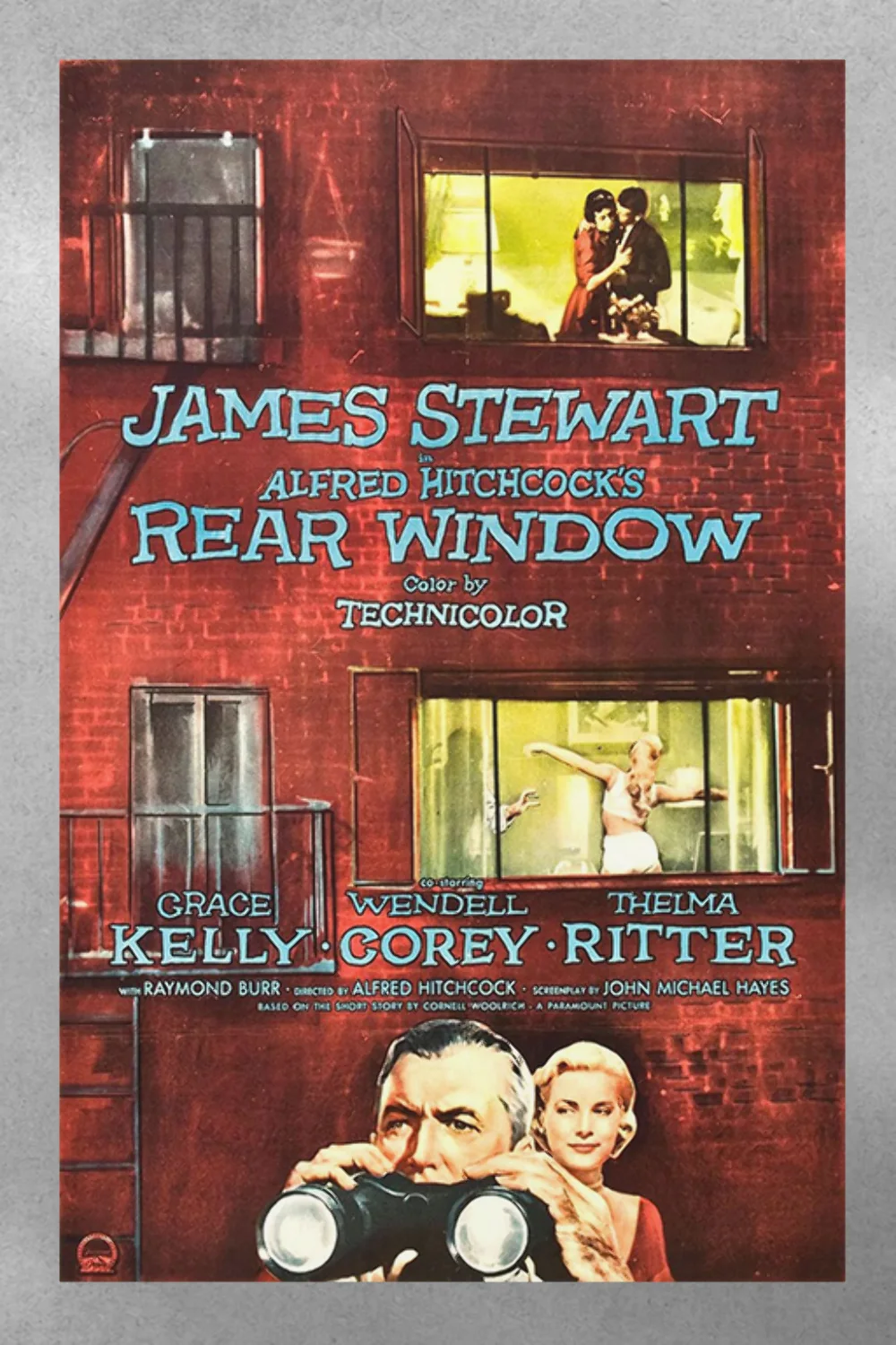 Rear Window Grace Kelly James Stewart Gloss Poster | Classic Film Noir Art Print, изображение 3