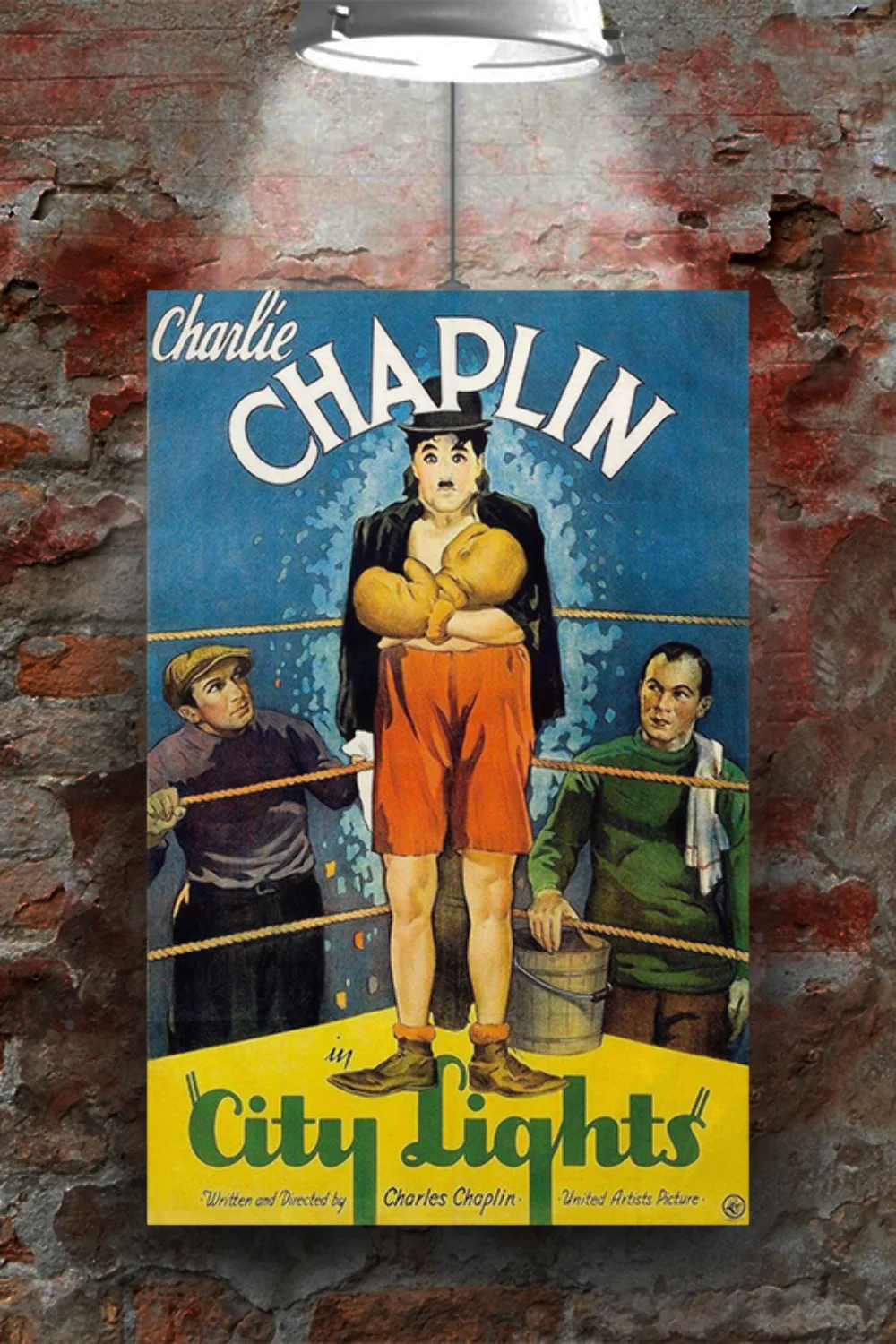 City Lights Poster Charlie Chaplin | Vintage Film Print | Gloss Wall Art Décor, изображение 2