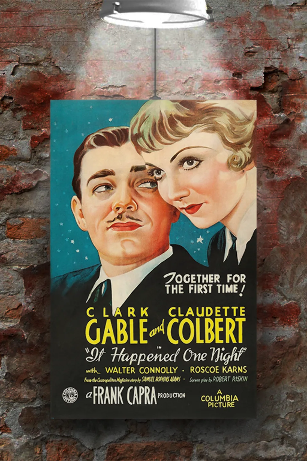 It Happened One Night Clark Gable and Claudette Colbert | Classic Film Poster |, image 2