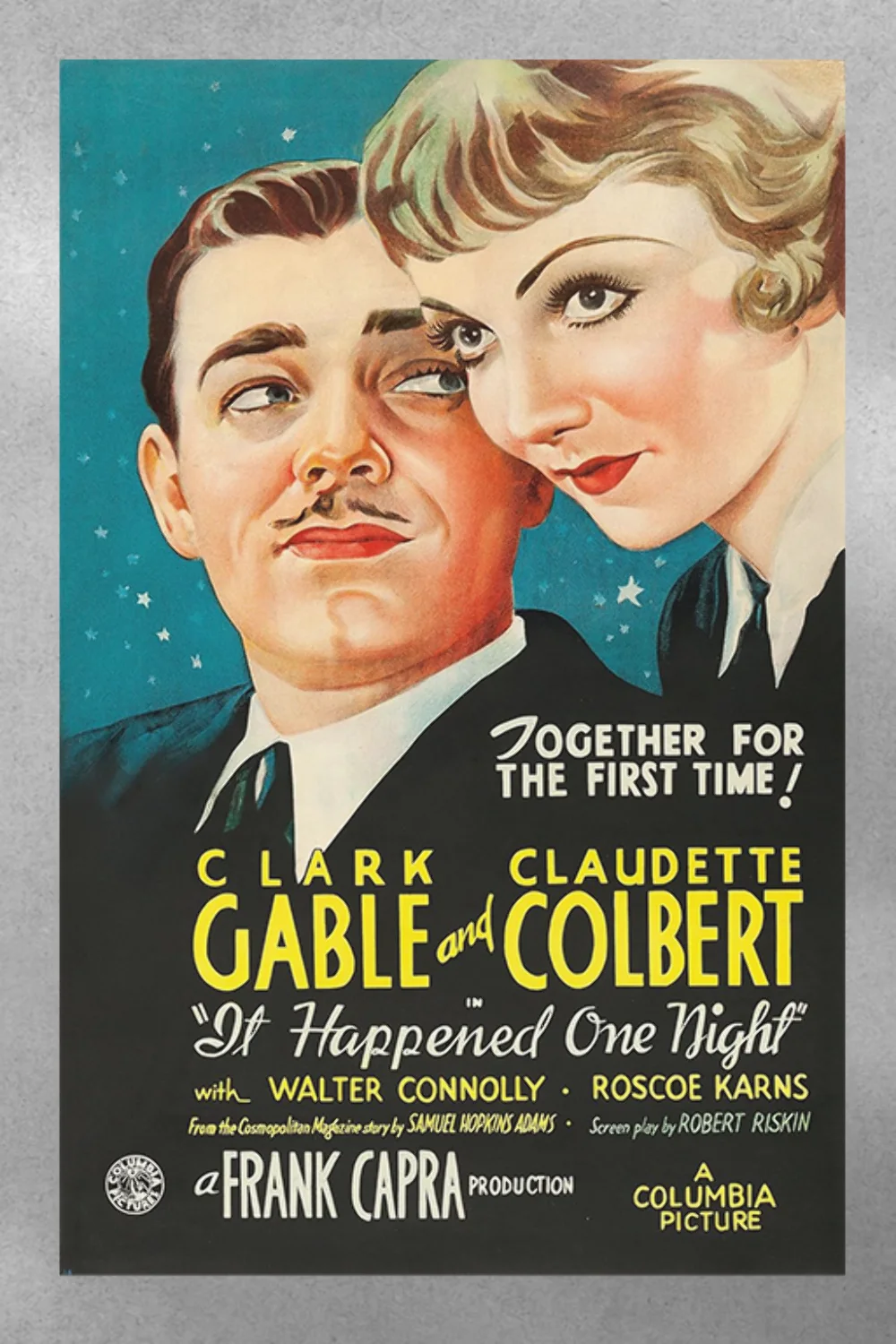 It Happened One Night Clark Gable and Claudette Colbert | Classic Film Poster |, image 3