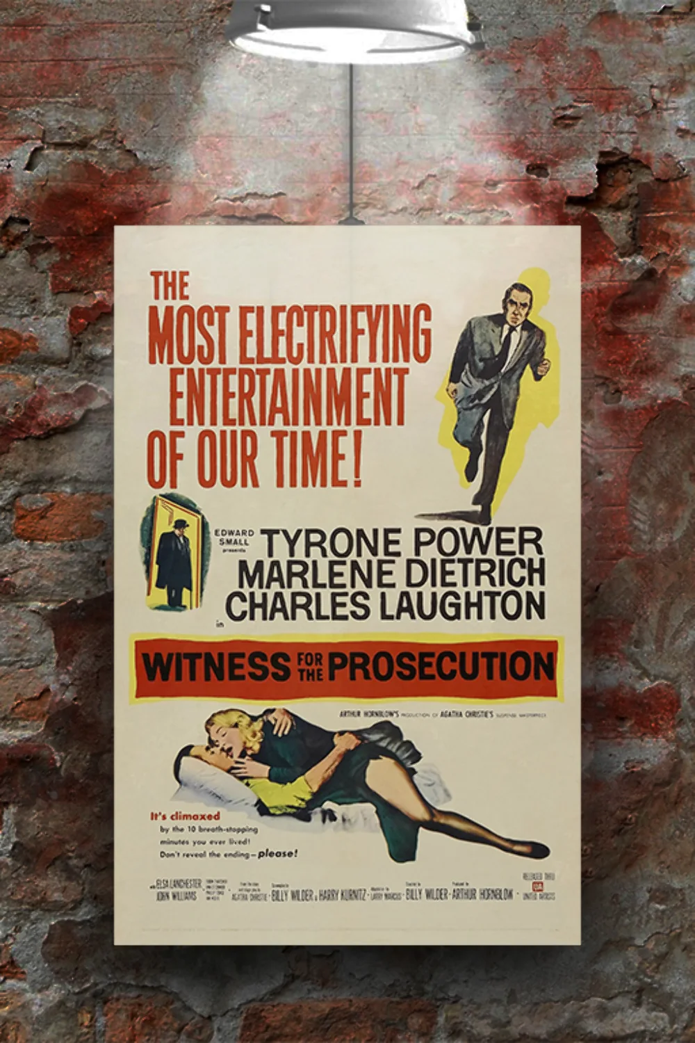 Witness for the Prosecution Poster Marlene Dietrich Charles Laughton Film Noir M, изображение 2