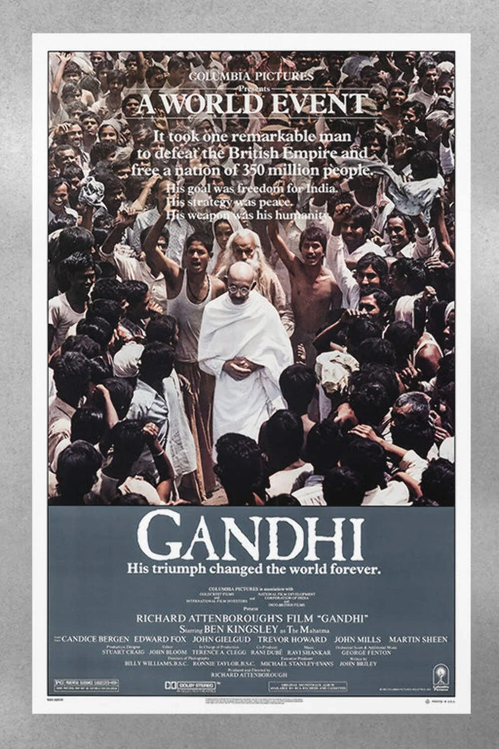 Gandhi Ben Kingsley | Vintage Movie Poster | Classic Film Art | Historical Drama, изображение 3