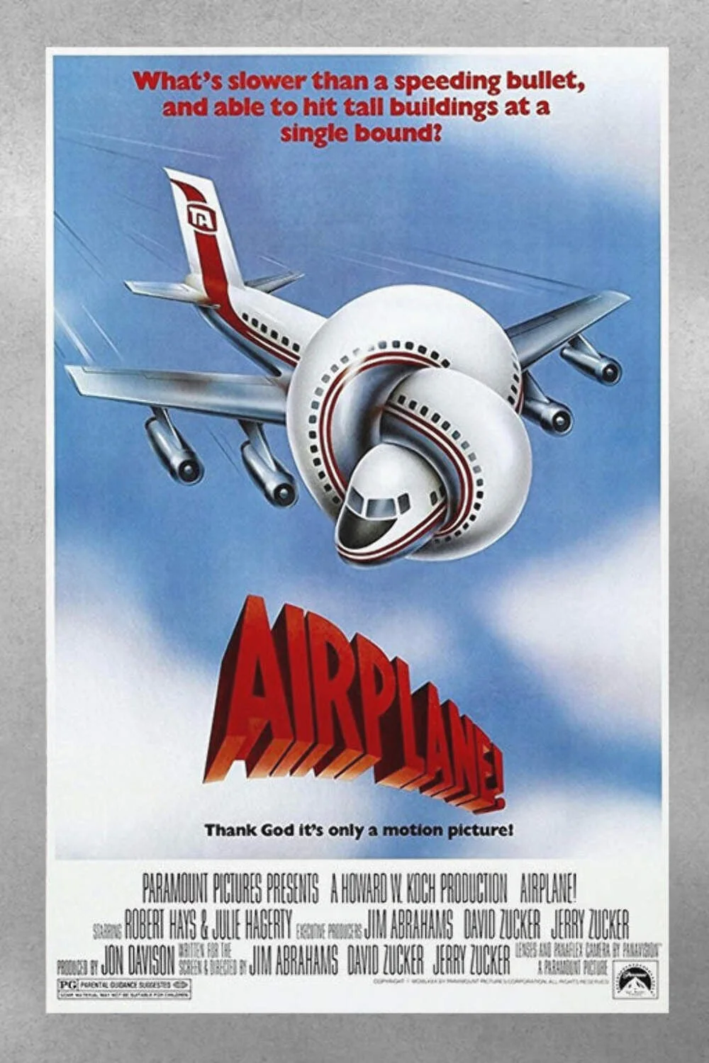 Airplane | Robert Hays & Julie Hagerty | Classic Comedy Movie Poster | 80s Film, изображение 3
