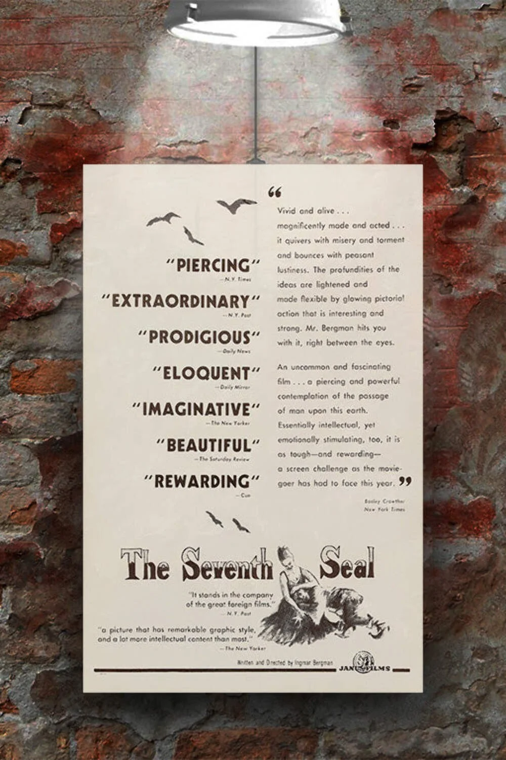 The Seventh Seal Max von Sydow Poster | Classic Film Art Print | Glossy Movie Po, изображение 2