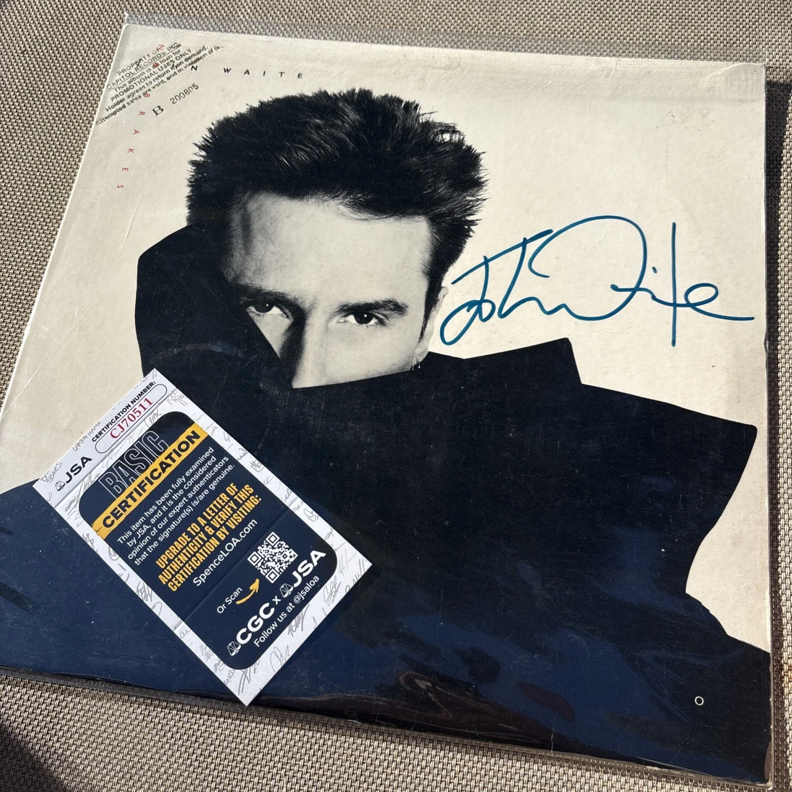 JOHN WAITE Signed NO BRAKES Album JSA COA Certified Autograph MISSING YOU, изображение 2