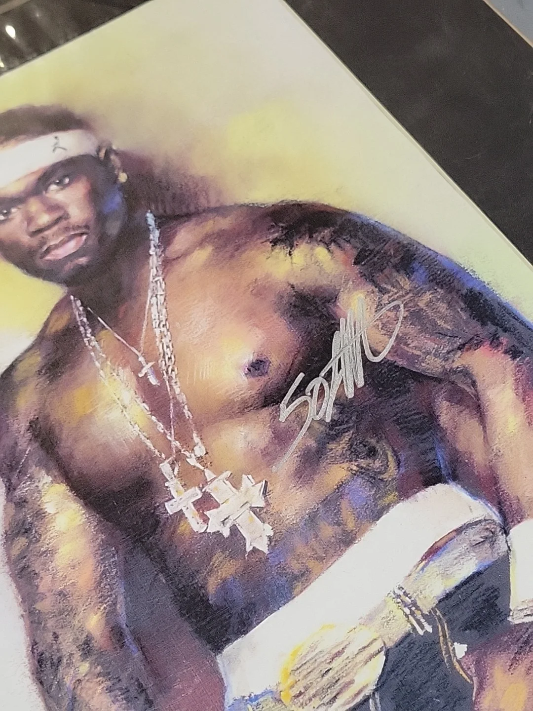 50 CENT SIGNED AUTOGRAPH Matted Print Haiyan - 20" x 16", image 2