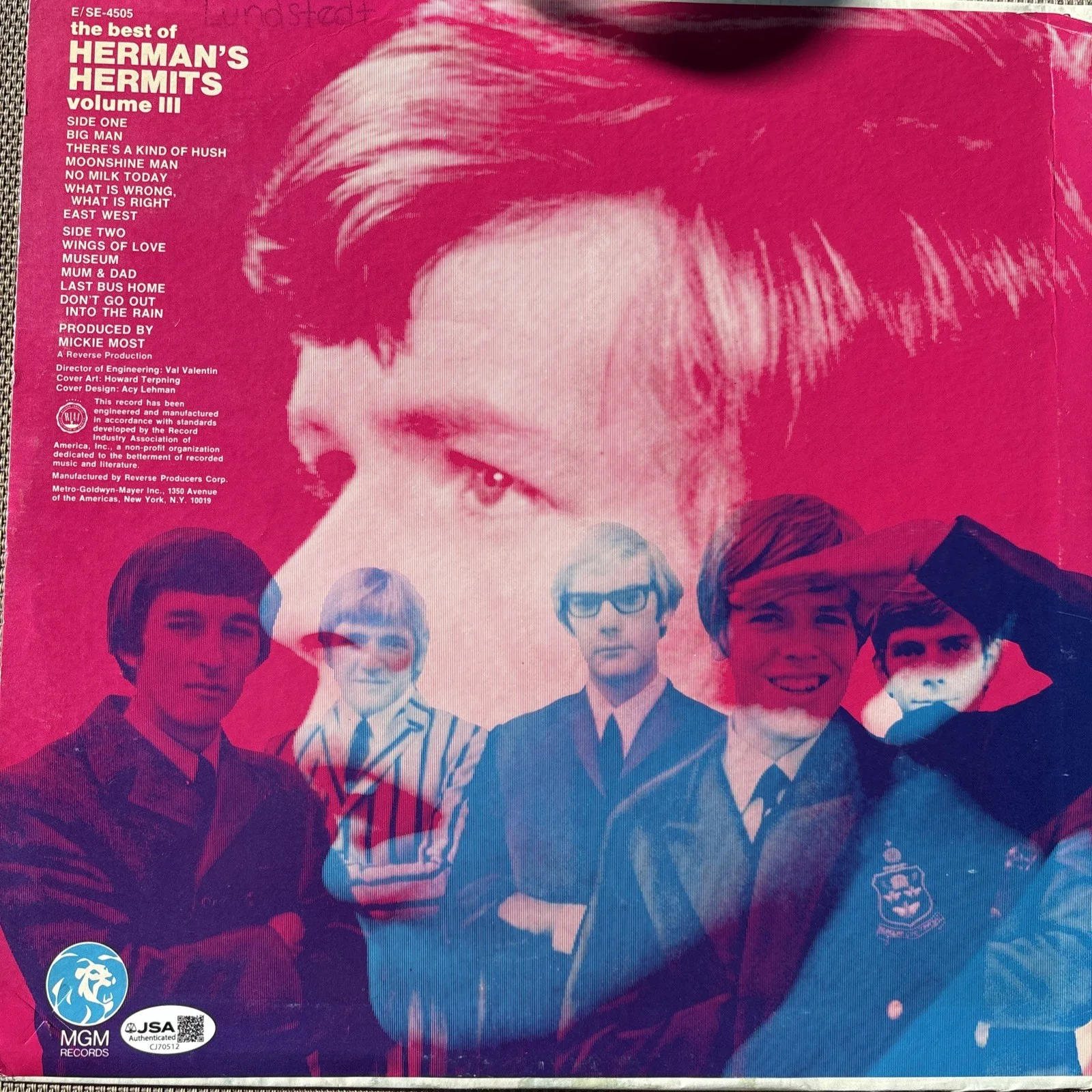 PETER NOONE Signed Best Of Herman’s Hermits Album JSA COA Certified Autog, image 4