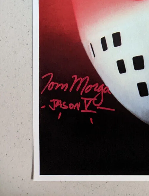 TOM MORGA Signed 11x17 Movie Poster Friday the 13th Jason JSA COA, изображение 2