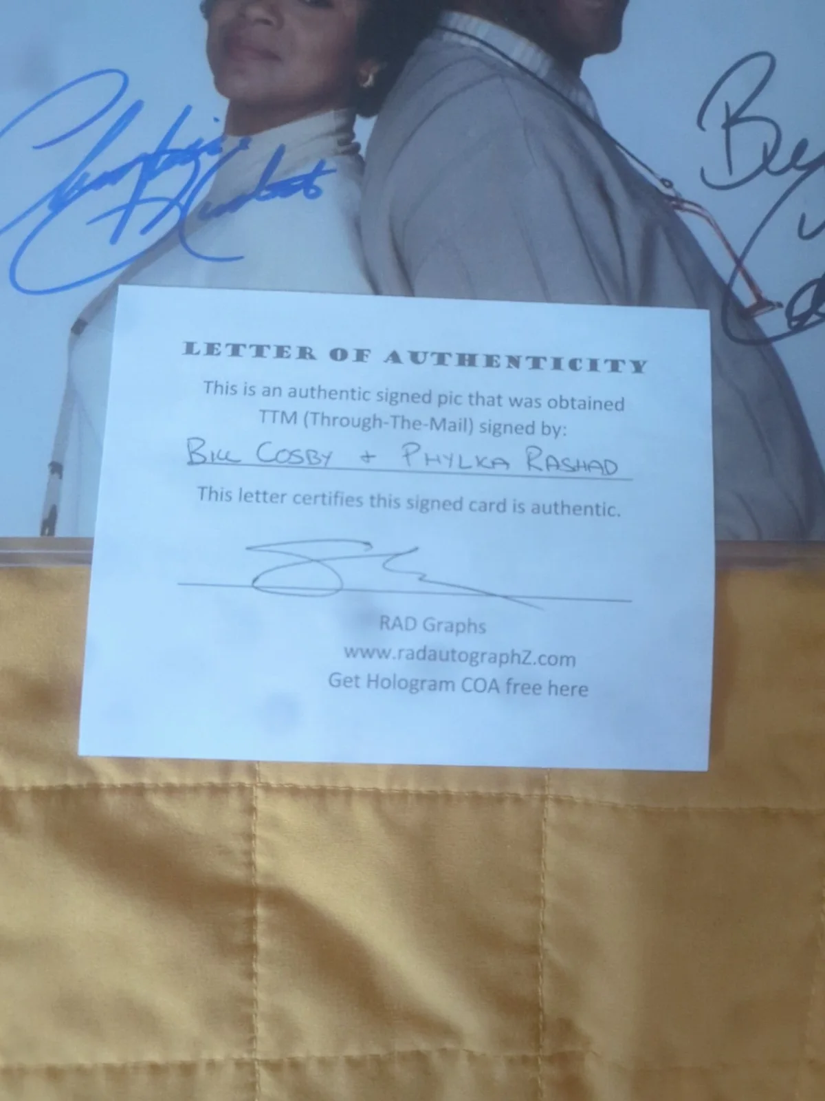 Cosby Show Autographed 8x10 Bill Cosby and Phylicia Rashad with LOA Vintage Rare, изображение 4