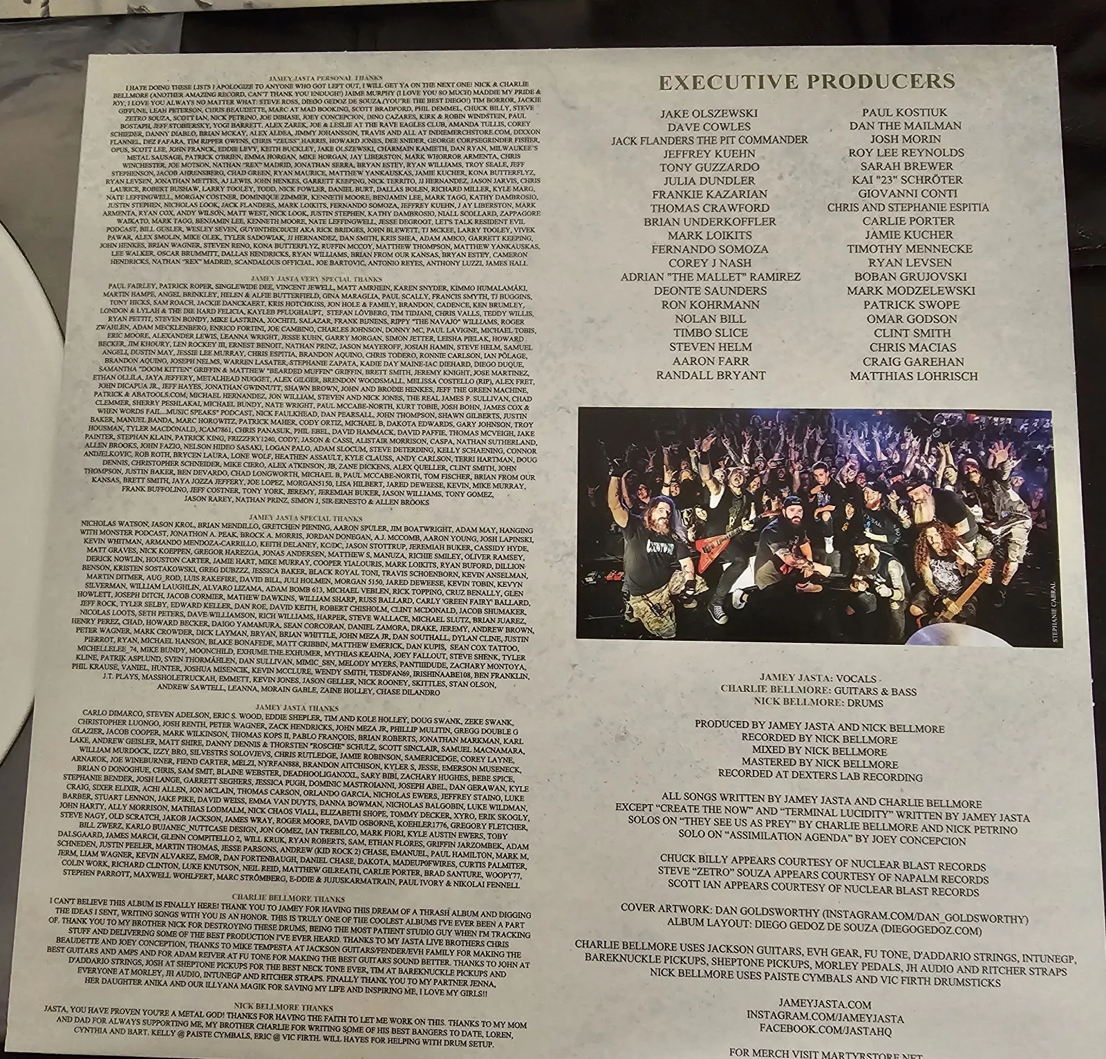 JASTA RARE AUTOGRAPHED RECORD,hatebreed,metallica,slayer,testament,pantera, image 4