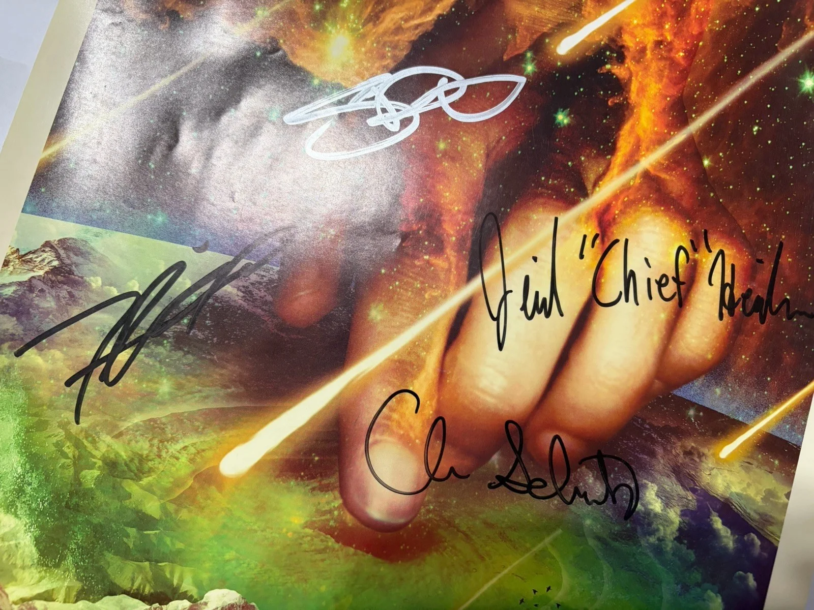 Hands Creator Signed Autographed 12x18 Poster Christian Metal Facedown 2009 VG, image 2