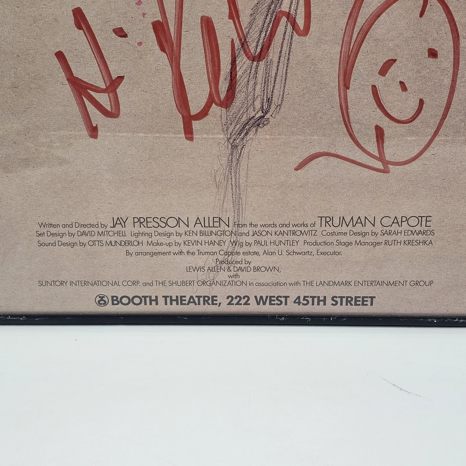 Robert Morse As Tru Poster Booth Theatre Signed Framed Autographed Smily, изображение 3