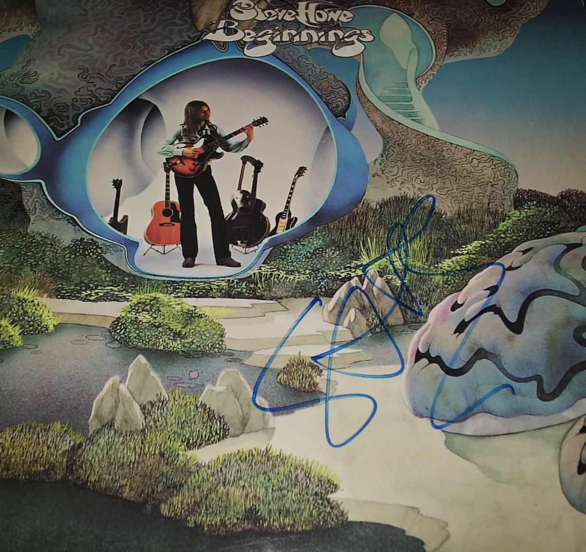 YES SIGNED STEVE HOWE RECORD TITLED "BEGINNINGS" WOW! RARE GUITAR LEGEND! PROOF!, image 2
