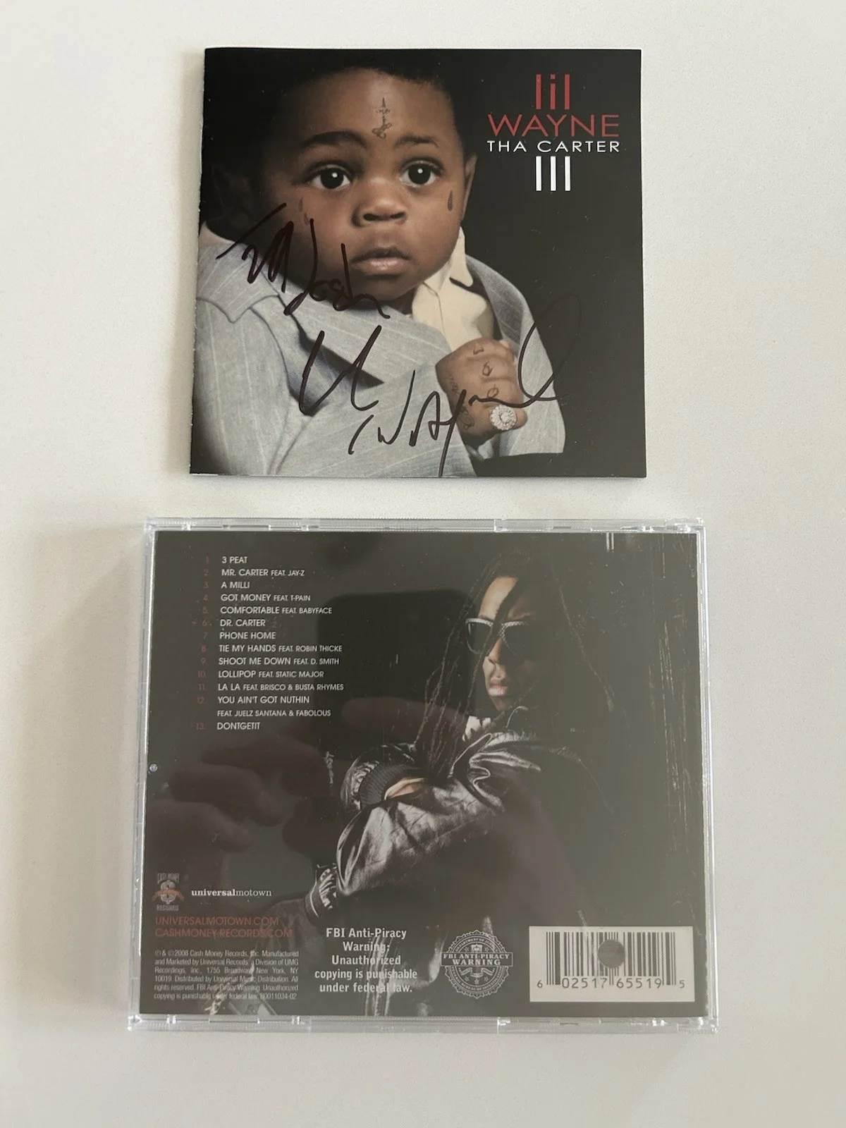 Lil Wayne Weezy Rapper Tha Carter III Signed Autographed CD Jacket Cover, image 3