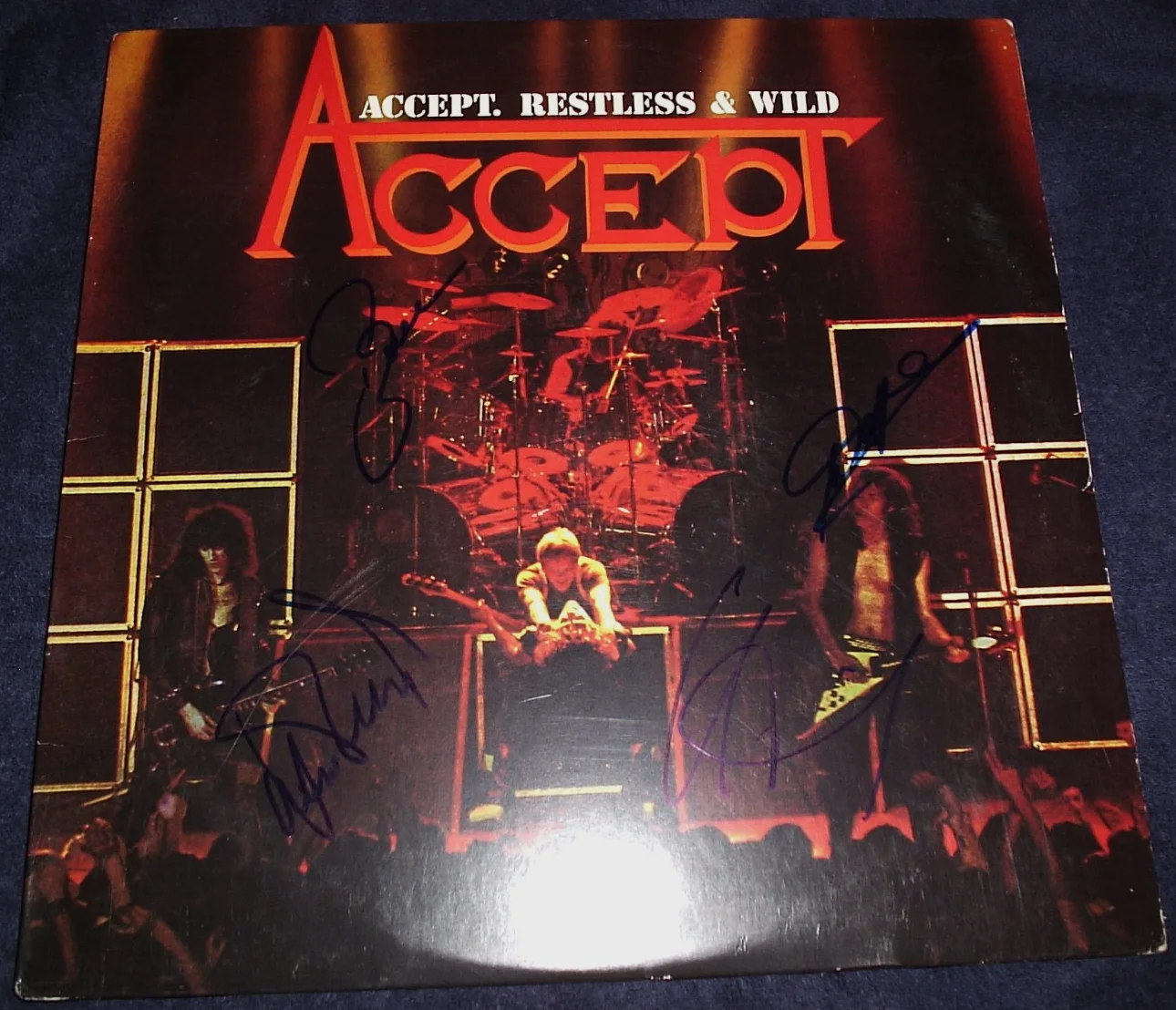 ACCEPT SIGNED RECORD TITLED RESTLESS & WILD RARE ALL 4 UDO METAL GODZ PROOF L@@K, image 2