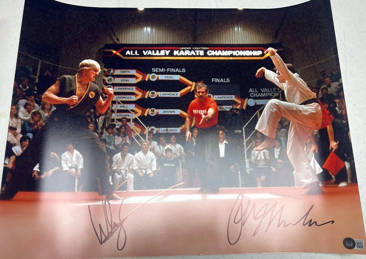 William Zabka and Ralph Macchio — William Zabka Ralph Macchio Signed 16x20 Karate Kid Photo Beckett Witnessed COA
