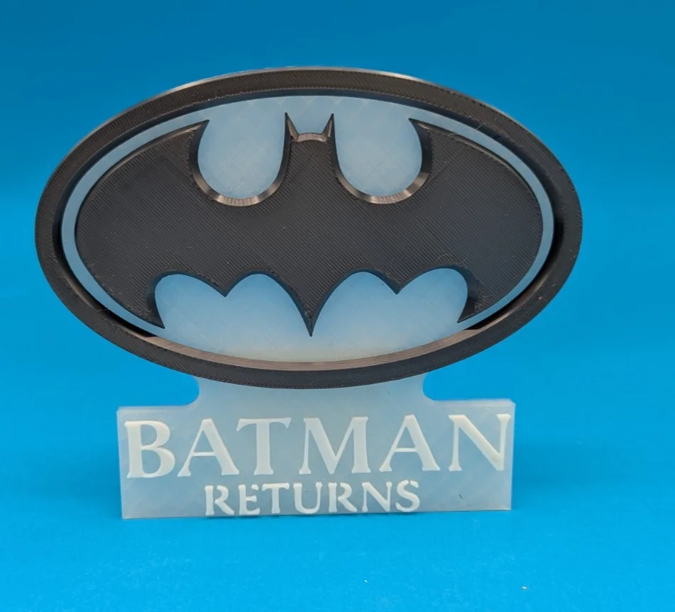Batman Returns (movie logo) - 3D printed logo, desk or wall mount., image 3