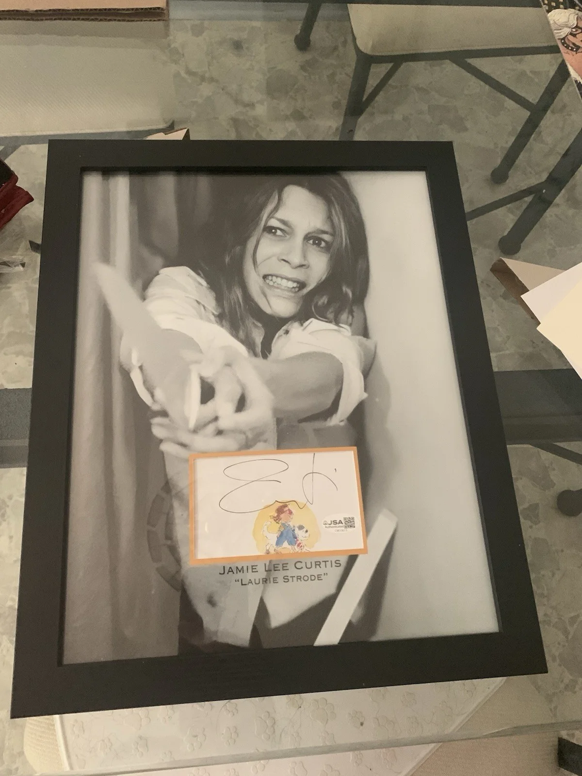 Jamie Lee Curtis Signed 11x14 Jsa Framed Cut Halloween Michael Myers Autographed, изображение 3