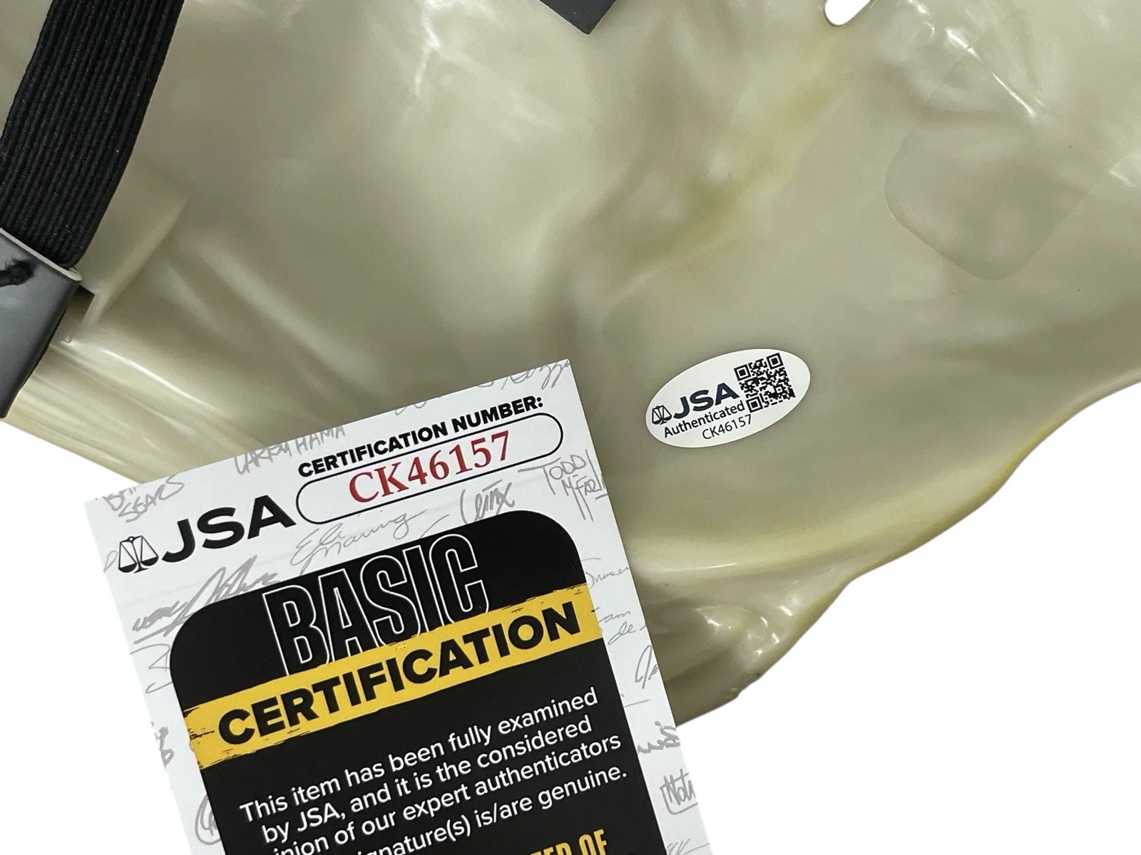 Thomas Lorber — John Carver Autographed Signed Prop Replica Mask Thanksgiving Thomas Lorber JSA, image 2