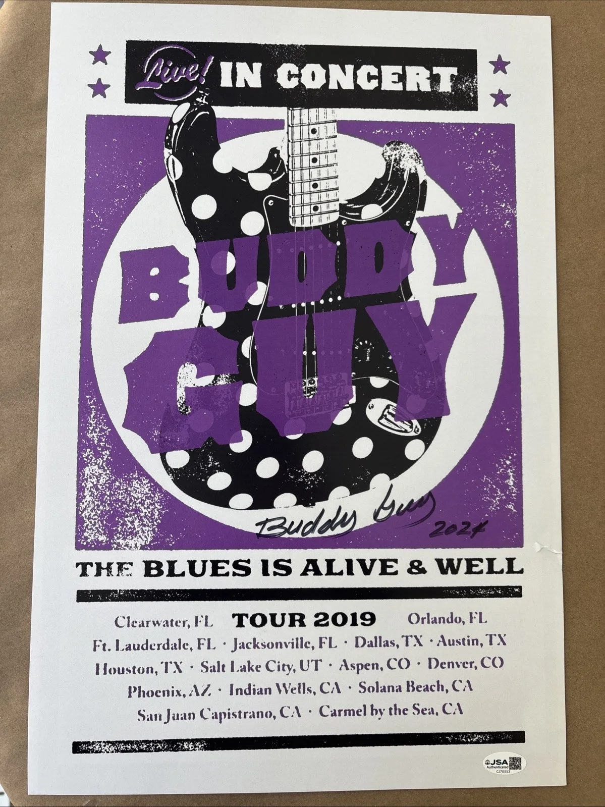BUDDY GUY hand SIGNED 2019 Concert Print Show Poster JSA COA, image 2