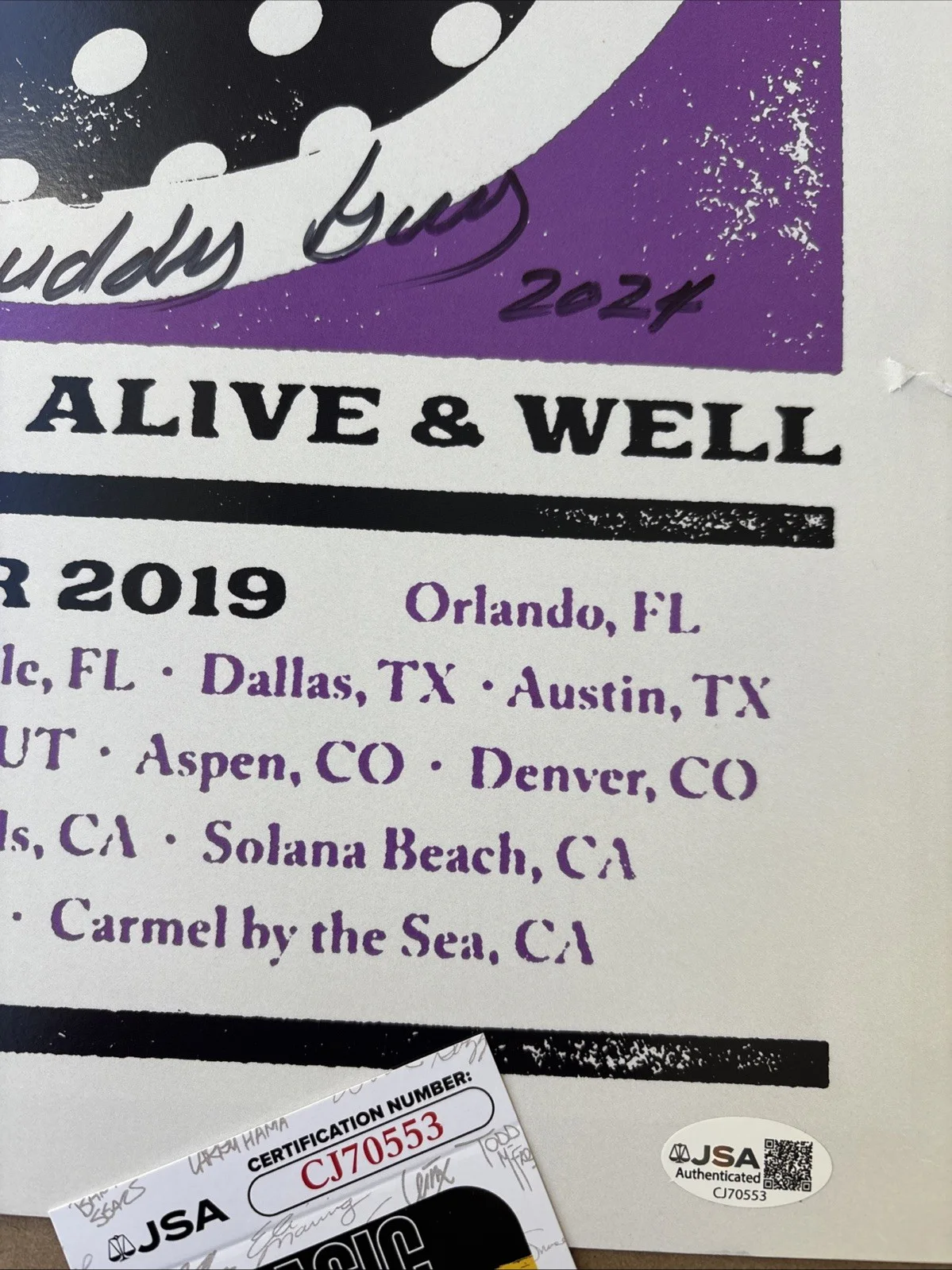 BUDDY GUY hand SIGNED 2019 Concert Print Show Poster JSA COA, image 4