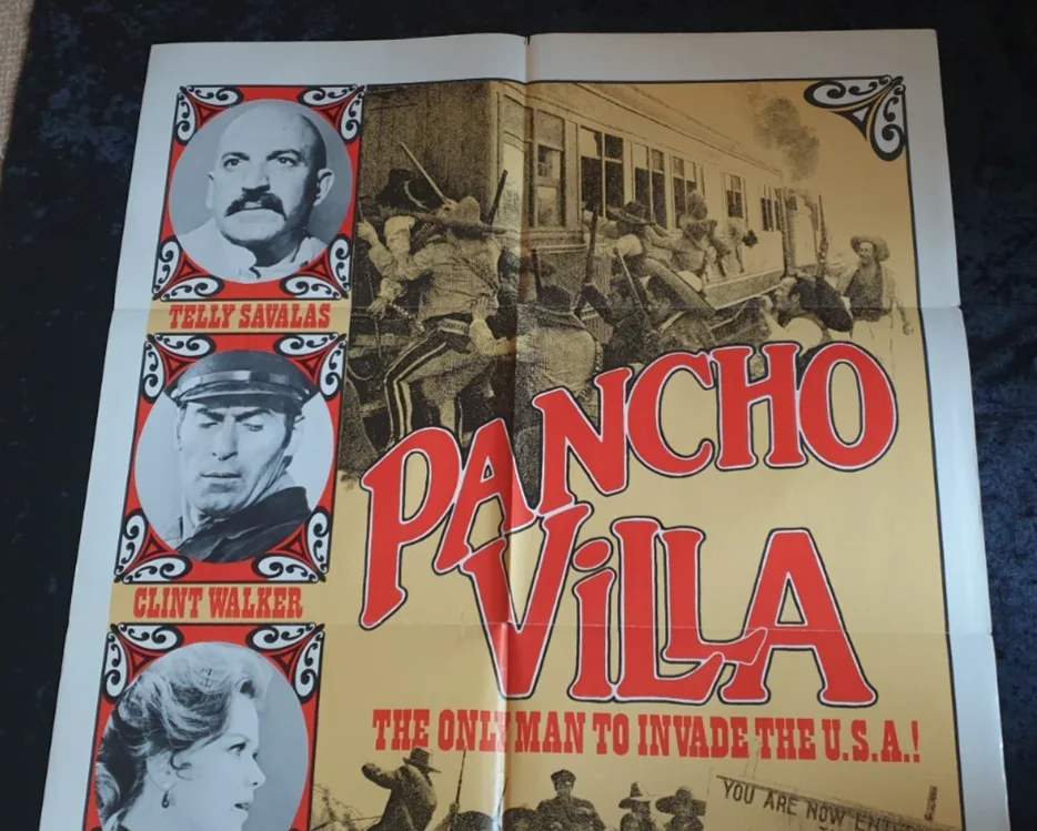 Pancho Villa 1972 Original Movie Poster US One Sheet 27x41 Folded Telly Savalas, изображение 3